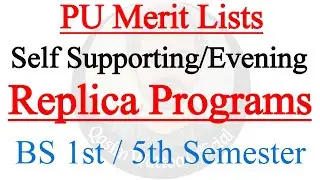 PU Merit List 2021 -Evening, Replica Programs,Self Supporting Merit List 2021 -Qasim Wattoo Official