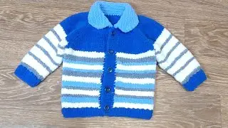 Самая простая детская кофточка спицами из Ализе софти
