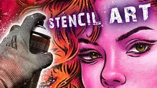 dynamic POP ART meets stencil art and painting