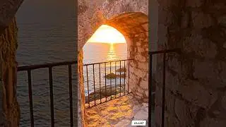 #sunset #view #ulcinj #montenegro #balkan #travel #citytours #sun #sundown #sea #castle #vlog