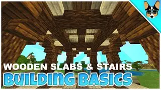 WOODEN SLABS & STAIRS | Minecraft Building & Recipe Basics Tutorial |