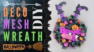 DIY Dollar Tree Deco Mesh Halloween Wreath