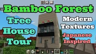 Minecraft Modern Texture Pack | Bamboo Forest | Tree House Tour | Base | Fort | Japanese Inspired