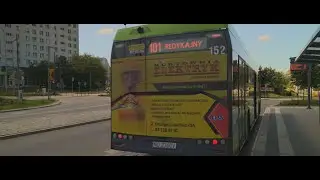 Poland, Olsztyn, bus 101 ride from Olsztyn Główny to Centrum