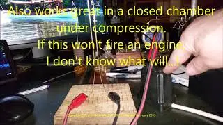 Crazy Strong Spark from Electronic Buzz Coil for Gas Engine Ignition Made by Nick Rowland