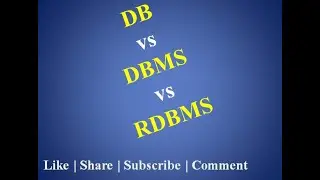 Difference between database , DBMS and RDBMS