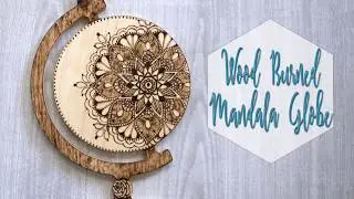 Wood Burned Mandala Globe