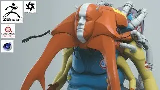 Zbrush SubstancePainter Making Cyborg Stag Beetle