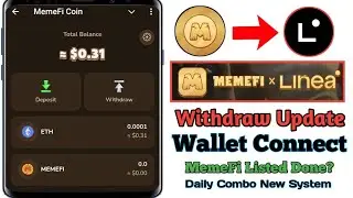 MemeFi Wallet Connect and Withdraw || Memefi Listed Linea Network|| Memefi Daily Combo|| Memefi Web3