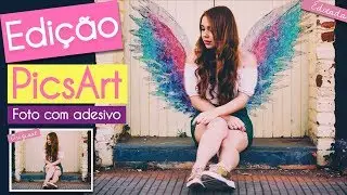 Como editar fotos no celular usando Picsart - Colocando asas e outros adesivos na foto