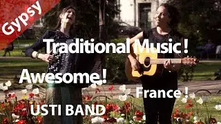 2 singers.Gypsy Music.Guitar and accordion France.Beautiful moment in a garden.Hurryken Production