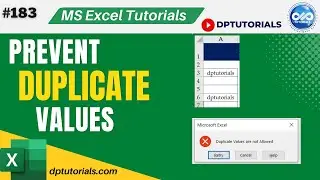 How to prevent duplicate values in a column in excel