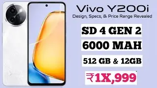 Vivo Y200i 5G - Official Launch Date India | Vivo Y200i 5G Price & Specs , SD 4 GEN 2, 6000 MAH |