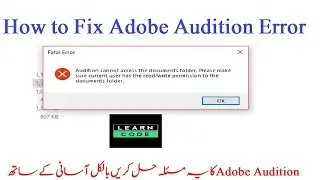 adobe audition cannot access the documents folder. ||100% Fix || Fatal Error