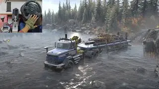Transporting Heavy Oil Rig Drill to The Drilling Site | Snow Runner #simsetup  #snowrunnergameplay