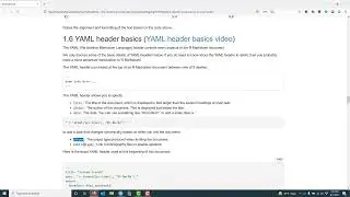 YAML header basics in R Markdown