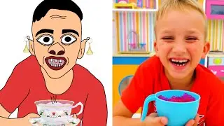 Vlad and Niki help their friends - best stories Drawing Meme for children