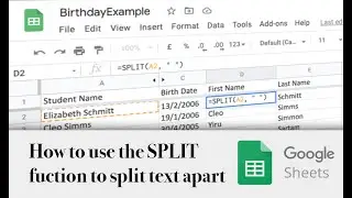 Google Sheets how to use the SPLIT function to break text apart