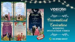 Personalized Caricature Wedding Invitation Video | Caricature Wedding Invite Indian | VG-2611