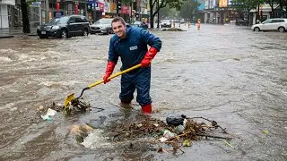 Street Drain Cleaning That Stopped a Major Flood!