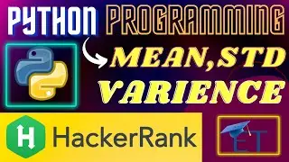 MEAN, VAR AND STD in Hindi || NumPy || HackerRank || Python Programming || Rajnish Chaurasia