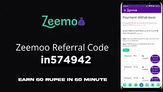 Earn 60 rupee in 60 minute || earn paytm cash in few steps || aktechstudio || zeemoo ||