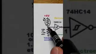 Schematic Photodiode 74HC14 IC Hex Schmitt Trigger NOT Gate demo Integrated Circuit 