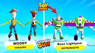 Soy Buzz Lightyear y Woody de Toy Story en Stumble Guys