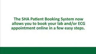 How to use the SHA Patient Booking System