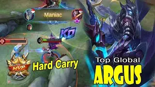 ARGUS MANIAC!! Argus Hard Carry [Top Global Argus] By nagappan - Mobile Legends Gameplay And Build