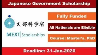 Japanese Government MEXT Scholarship 2020 Fully Funded