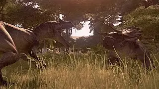 АЛЛОЗАВР против НАСУТОЦЕРАТОПСА в Jurassic World Evolution