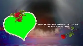 Green Background Heart Symbol with Water Animation Wedding Video