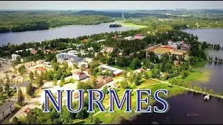 Nurmes from air Finland 4K  drone video