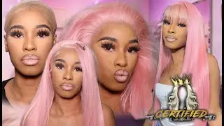 Must Have !!! @AllVirginHair 613 Straight Wig | Colored Bubble Gum Pink #pink #613wig #wiginstall