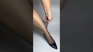 Ultra-thin classic black pantyhose heels