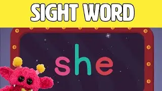 SHE - Let's Learn the Sight Word SHE with Hubble the Alien! | Nimalz Kidz! Songs and Fun!