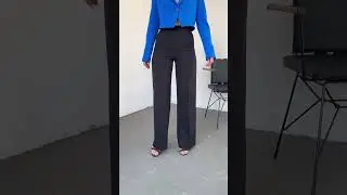 Siyah Nervur Detay Kumaş Pantolon