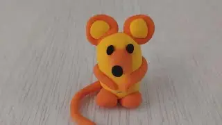Лепим мышку из воздушного пластилина.