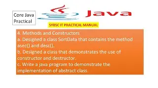 Core Java Practical | Methods and Constructors| abstract class | constructor and destructor😎😇