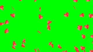 Red Hearts HD Explode Animation No.2 - green screen effect & overlay