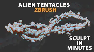Sci fi Organic Sculpting- Alien Tentacles (Zbrush) In 10 minutes