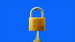 animated open and close lock on green screen/ lock animation loop/repeatable lock transition