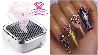 MAKARTT Dust Collector Unboxing & Review! Champagne Flute Nail Art Design🍾🥂