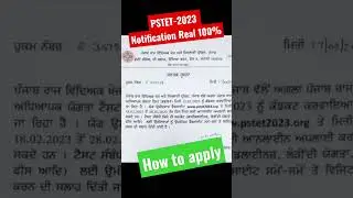PSTET 2023 Notification out 