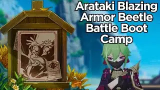 Kuki standing in the way of the Arataki Blazing Armor Beetle Battle Boot Camp - Genshin Impact 4.3