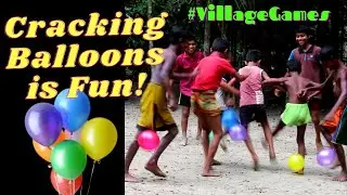 Cracking Balloons by Foot - Funny Village Games