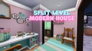 The sims 4|| Split Level Modern House + Knitting Room! 🏡 ||No CC||Speed Build🛠