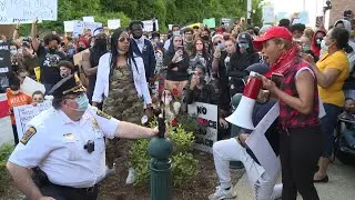 Police and protesters meet during Black Lives Matter event in Norwich