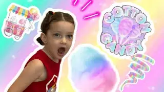 Júlia y mamá hacen un algodón de azúcar ¿GIGANTE? con una máquina de juguete.